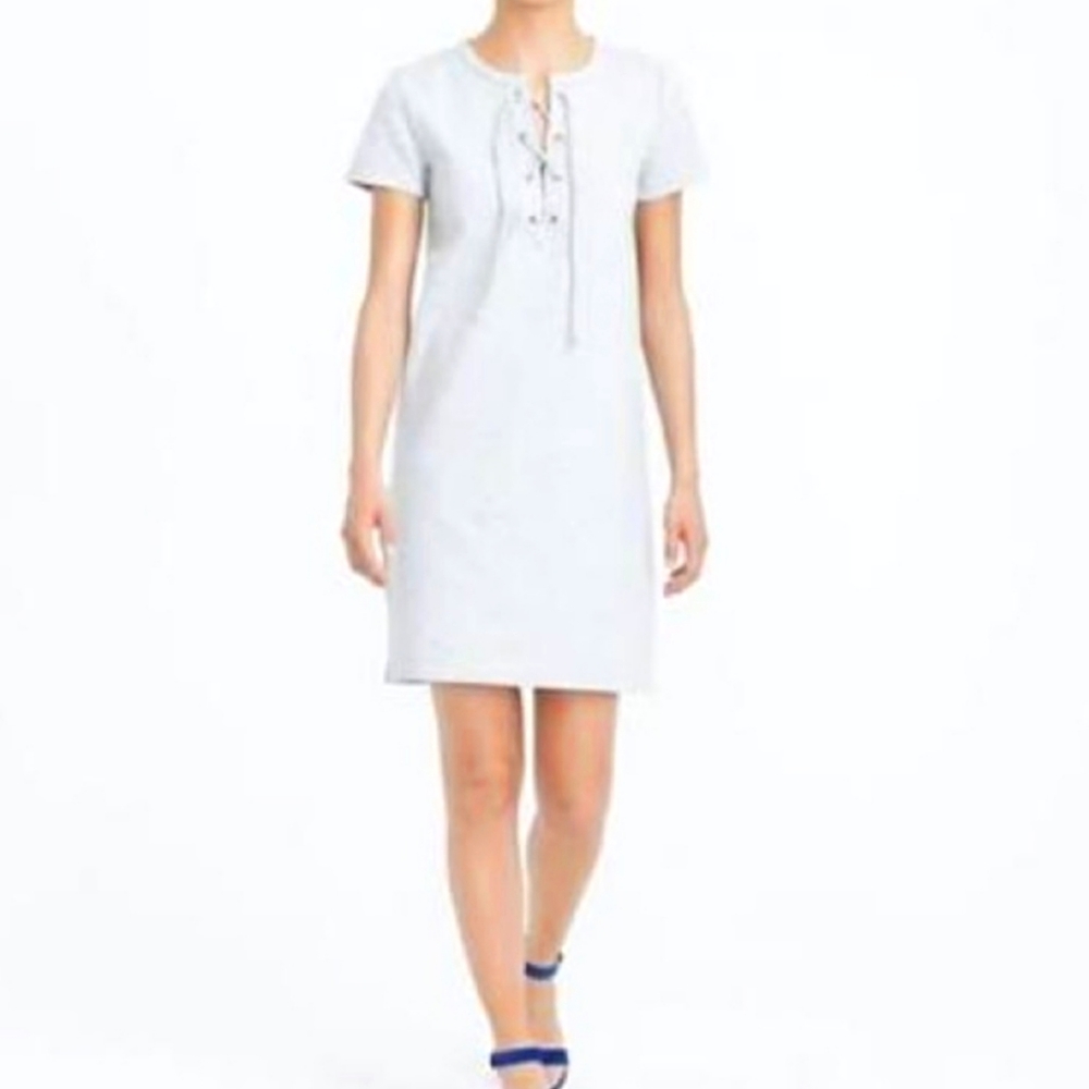 J Crew Lace Up Shirt Dress